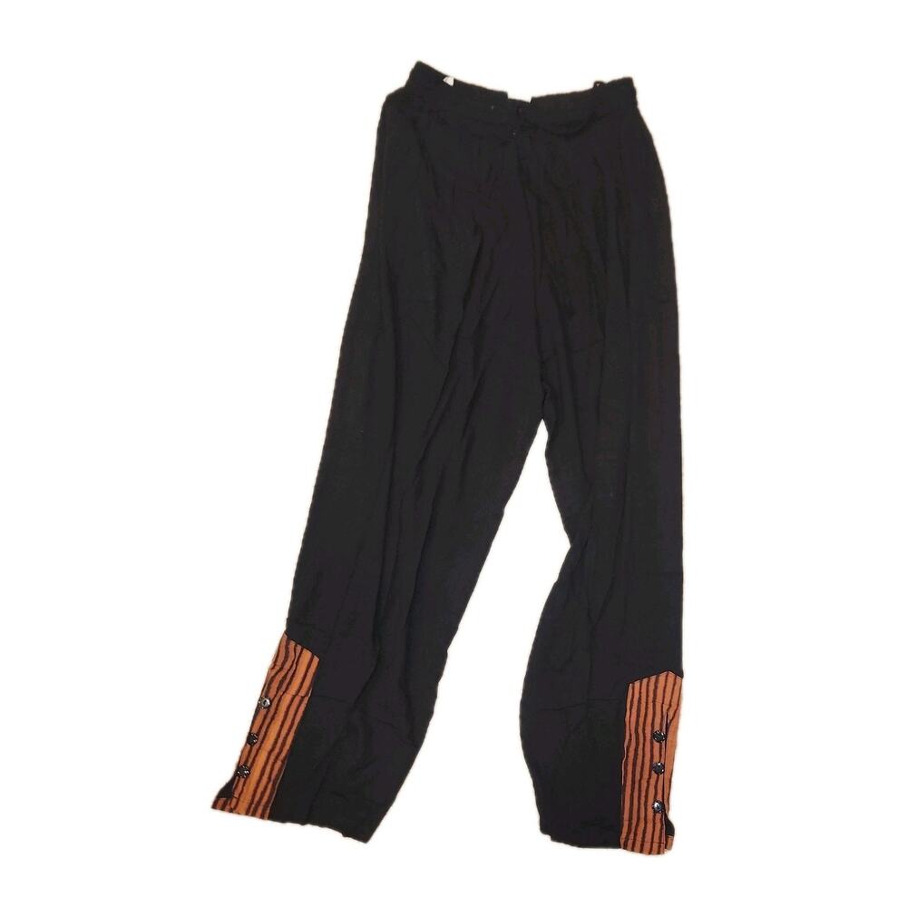 Nwt Vintage Freestyle Black‎ And Mustard Pants With Tiger Design Elastic Sz XL